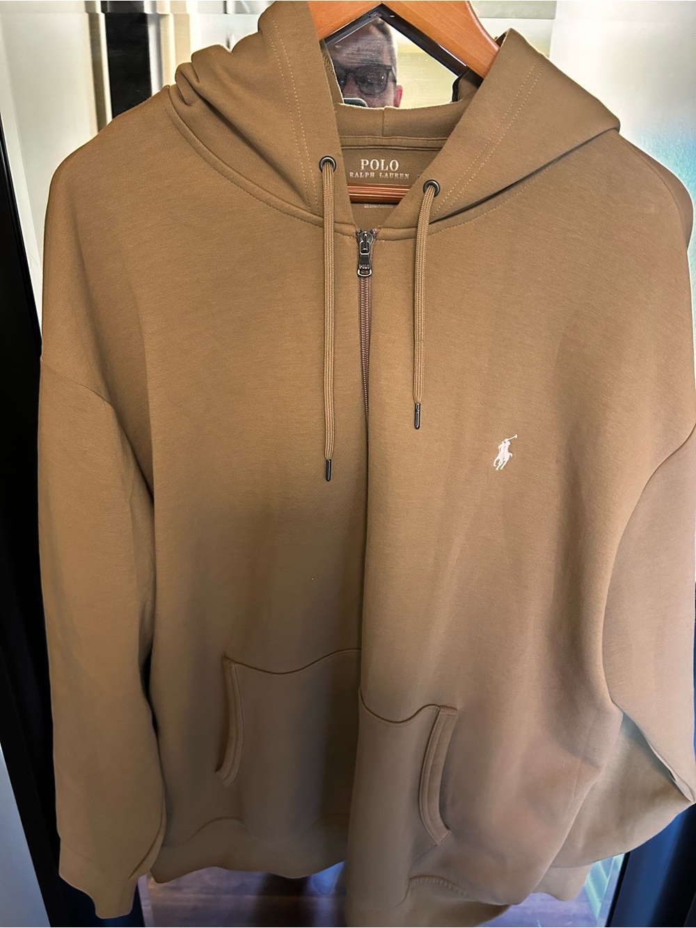 Polo by Ralph Lauren Tan Drawstring Full Zip Hoodie